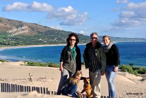 Family Staempfli on top of the dune "Playa de Valdevaqueros"